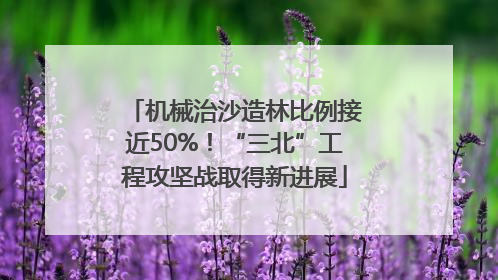 机械治沙造林比例接近50%！“三北”工程攻坚战取得新进展