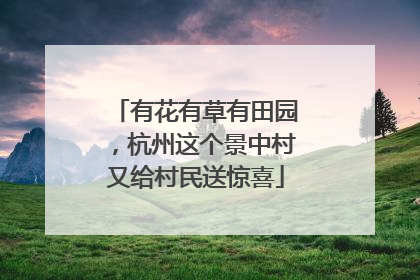 有花有草有田园，杭州这个景中村又给村民送惊喜