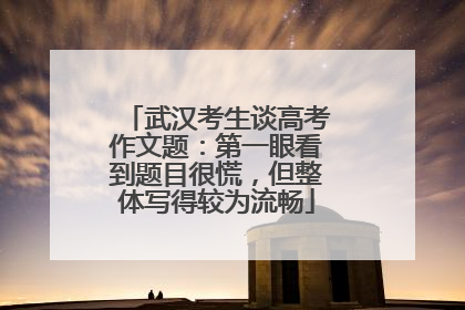 武汉考生谈高考作文题：第一眼看到题目很慌，但整体写得较为流畅