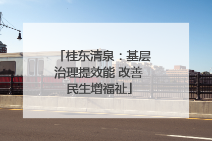 桂东清泉：基层治理提效能 改善民生增福祉