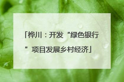 桦川：开发“绿色银行”项目发展乡村经济