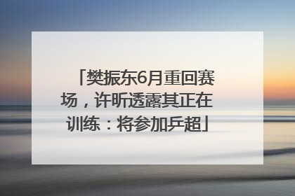 樊振东6月重回赛场，许昕透露其正在训练：将参加乒超