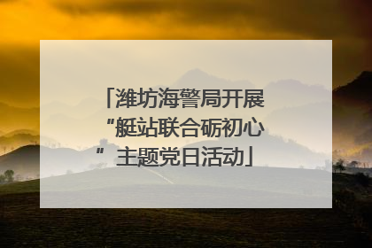潍坊海警局开展“艇站联合砺初心”主题党日活动