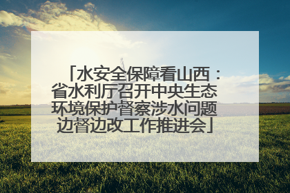水安全保障看山西：省水利厅召开中央生态环境保护督察涉水问题边督边改工作推进会