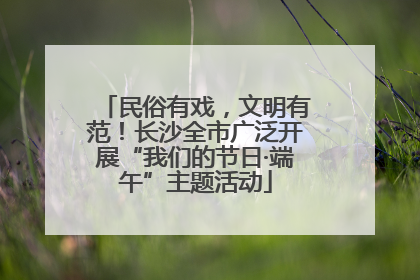 民俗有戏，文明有范！长沙全市广泛开展“我们的节日·端午”主题活动
