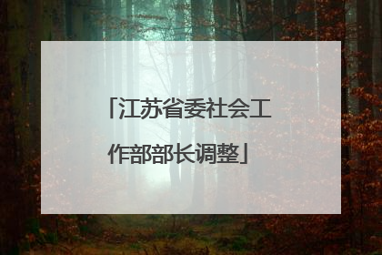 江苏省委社会工作部部长调整