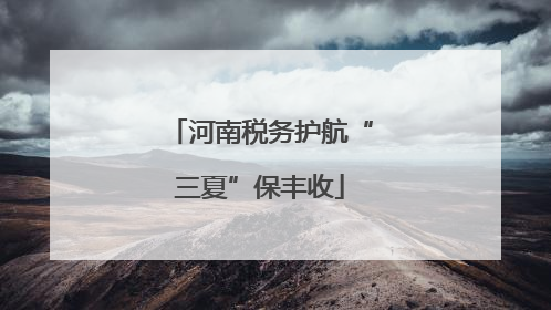 河南税务护航“三夏”保丰收