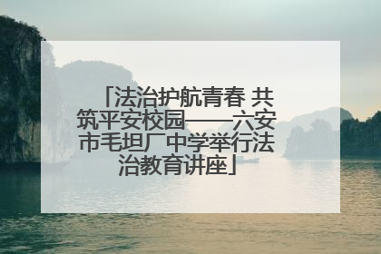 法治护航青春 共筑平安校园——六安市毛坦厂中学举行法治教育讲座