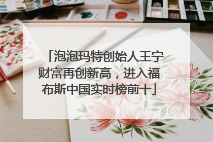 泡泡玛特创始人王宁财富再创新高，进入福布斯中国实时榜前十