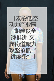 泰安低空动力产业园一期建设全速推进 文庙街道聚力攻坚抢抓“进度条”