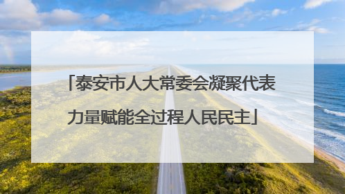 泰安市人大常委会凝聚代表力量赋能全过程人民民主