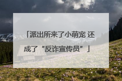 派出所来了小萌宠 还成了“反诈宣传员”