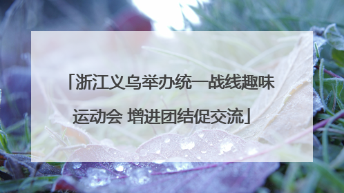 浙江义乌举办统一战线趣味运动会 增进团结促交流