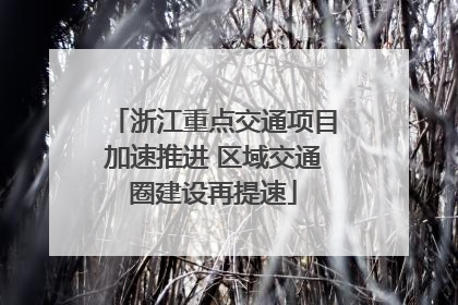 浙江重点交通项目加速推进 区域交通圈建设再提速