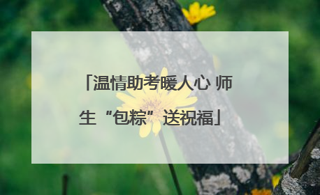 温情助考暖人心 师生“包粽”送祝福