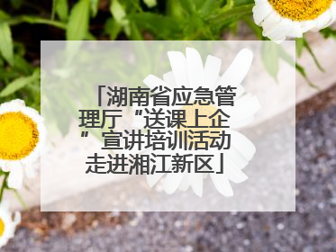 湖南省应急管理厅“送课上企”宣讲培训活动走进湘江新区