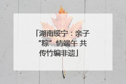 湖南绥宁：亲子“粽”情端午 共传竹编非遗