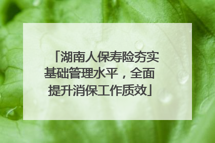 湖南人保寿险夯实基础管理水平，全面提升消保工作质效