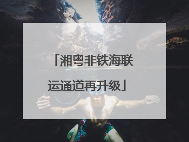 湘粤非铁海联运通道再升级