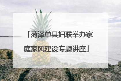 菏泽单县妇联举办家庭家风建设专题讲座