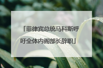 菲律宾总统马科斯呼吁全体内阁部长辞职