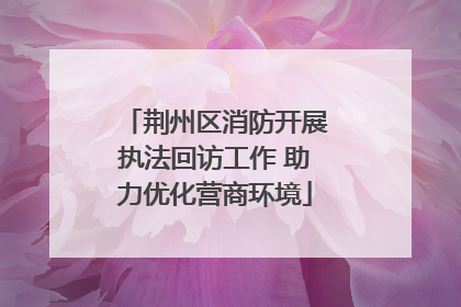 荆州区消防开展执法回访工作 助力优化营商环境
