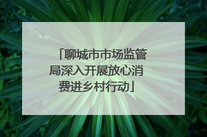 聊城市市场监管局深入开展放心消费进乡村行动