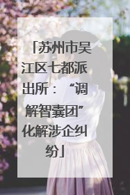 苏州市吴江区七都派出所：“调解智囊团”化解涉企纠纷