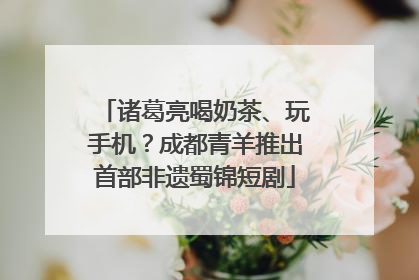 诸葛亮喝奶茶、玩手机？成都青羊推出首部非遗蜀锦短剧