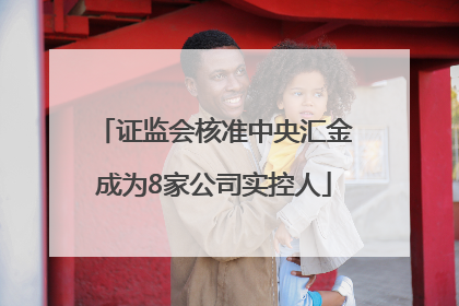 证监会核准中央汇金成为8家公司实控人