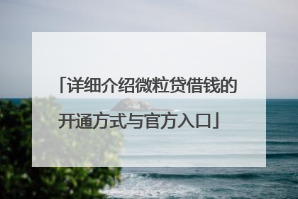 详细介绍微粒贷借钱的开通方式与官方入口