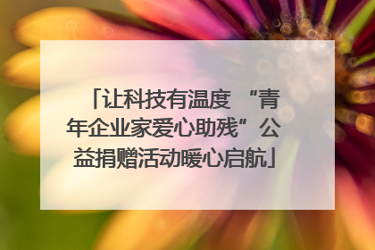 让科技有温度 “青年企业家爱心助残”公益捐赠活动暖心启航