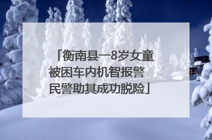 衡南县一8岁女童被困车内机智报警 民警助其成功脱险