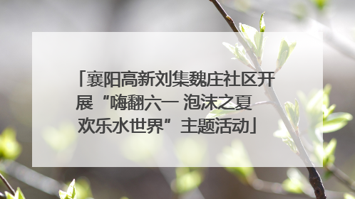 襄阳高新刘集魏庄社区开展“嗨翻六一 泡沫之夏 欢乐水世界”主题活动