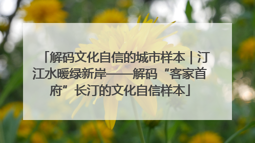 解码文化自信的城市样本｜汀江水暖绿新岸——解码“客家首府”长汀的文化自信样本