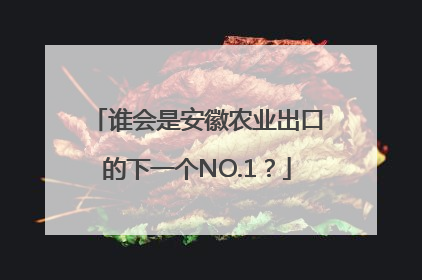 谁会是安徽农业出口的下一个NO.1？