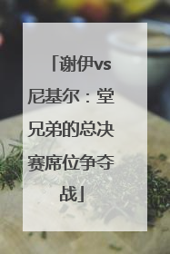 谢伊vs尼基尔：堂兄弟的总决赛席位争夺战