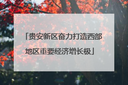 贵安新区奋力打造西部地区重要经济增长极