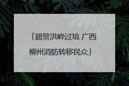 超警洪峰过境 广西柳州消防转移民众