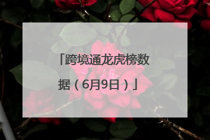 跨境通龙虎榜数据（6月9日）