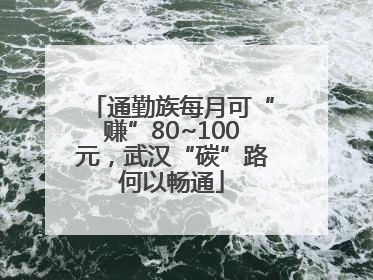 通勤族每月可“赚”80~100元，武汉“碳”路何以畅通