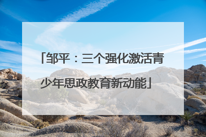 邹平：三个强化激活青少年思政教育新动能