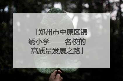 郑州市中原区锦绣小学——名校的高质量发展之路