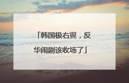 韩国极右翼，反华闹剧该收场了