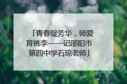 青春绽芳华，师爱育桃李——记邵阳市第四中学石琼老师