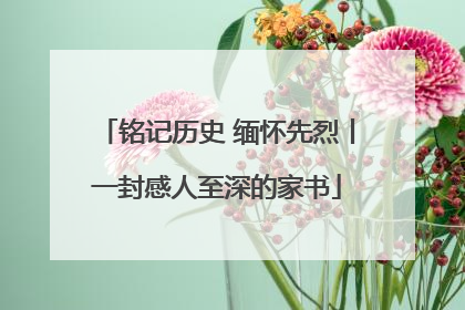 铭记历史 缅怀先烈丨一封感人至深的家书