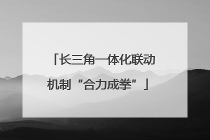 长三角一体化联动机制“合力成拳”
