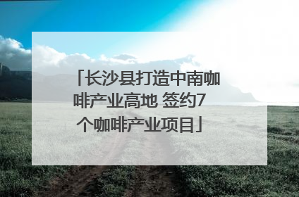 长沙县打造中南咖啡产业高地 签约7个咖啡产业项目