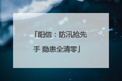 阳信：防汛抢先手 隐患全清零