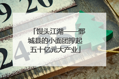 馒头江湖——鄄城县的小面团撑起五十亿元大产业
